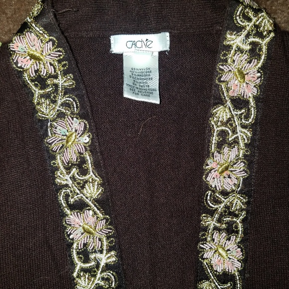 CACHE Embroidered Tie Cardigan - Picture 2 of 4